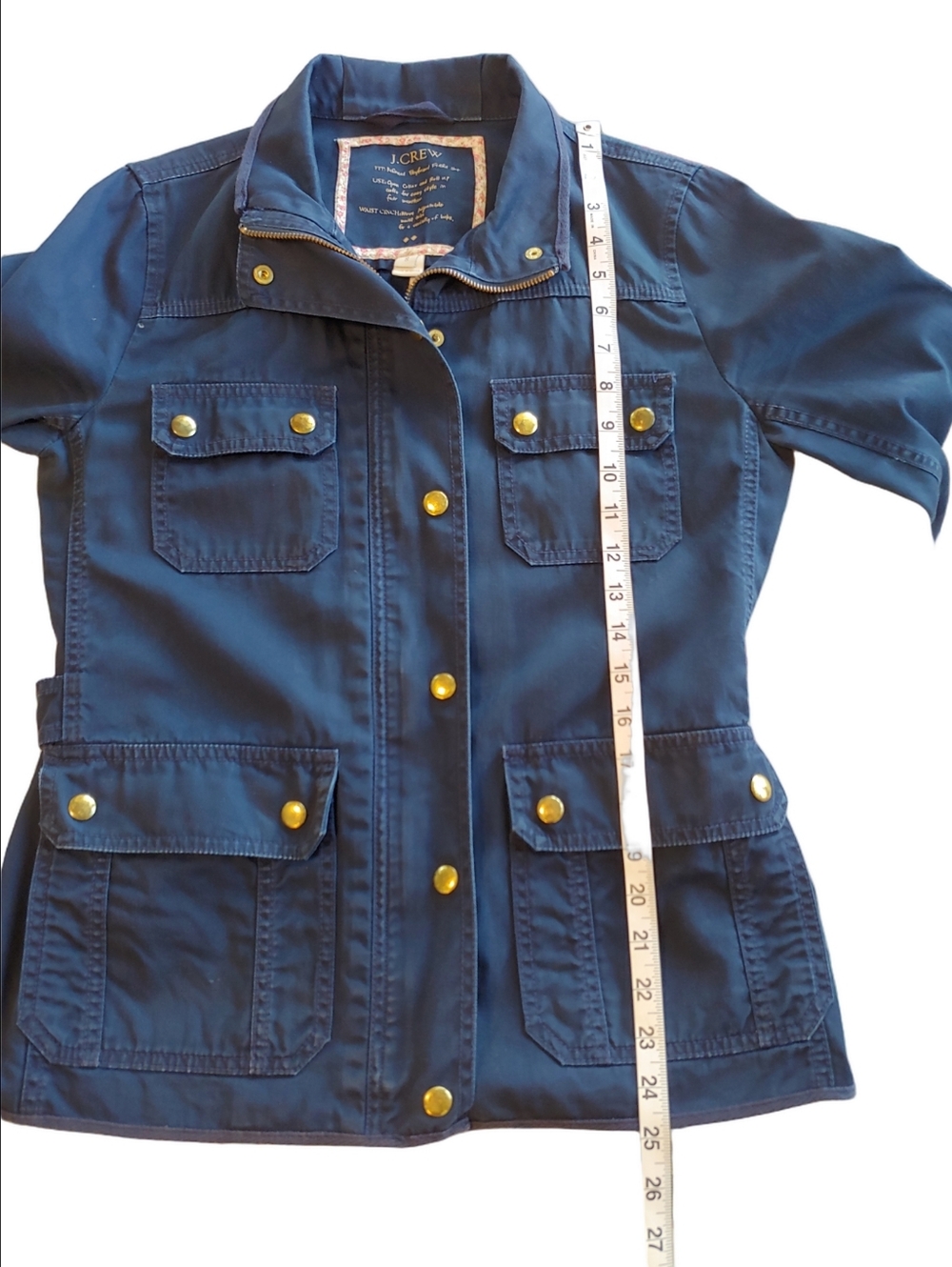 J. Crew Relaxed Field Boyfriend Jacket with Gold Hardware Navy Women's Small - Picture 8 of 16